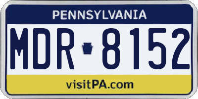 PA license plate MDR8152