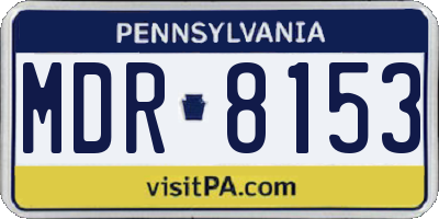 PA license plate MDR8153