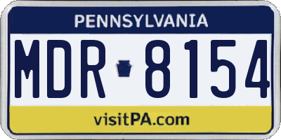 PA license plate MDR8154