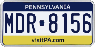 PA license plate MDR8156