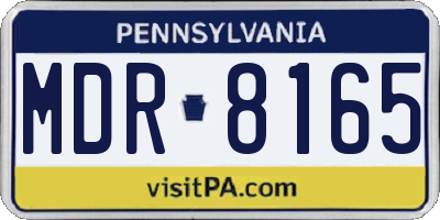 PA license plate MDR8165