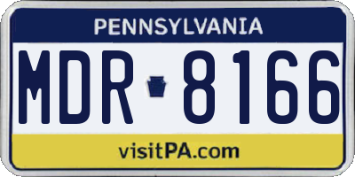 PA license plate MDR8166