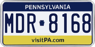 PA license plate MDR8168