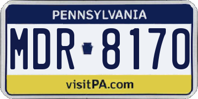 PA license plate MDR8170