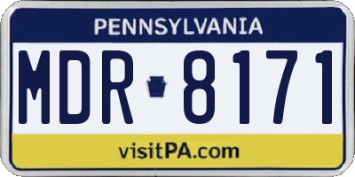 PA license plate MDR8171