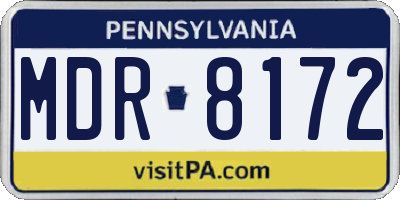 PA license plate MDR8172
