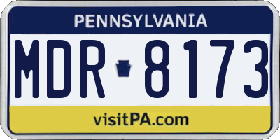 PA license plate MDR8173