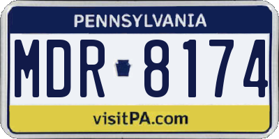 PA license plate MDR8174