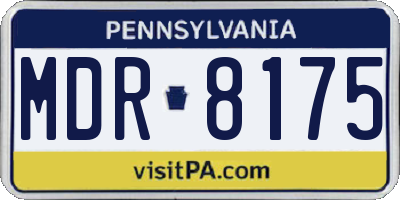 PA license plate MDR8175
