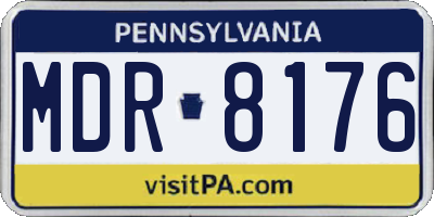 PA license plate MDR8176