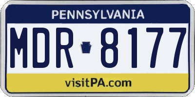 PA license plate MDR8177