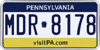 PA license plate MDR8178