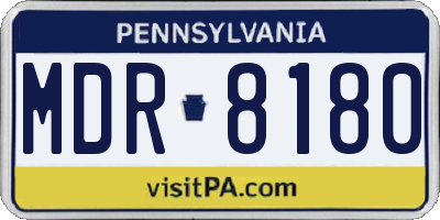 PA license plate MDR8180