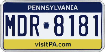 PA license plate MDR8181