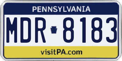 PA license plate MDR8183