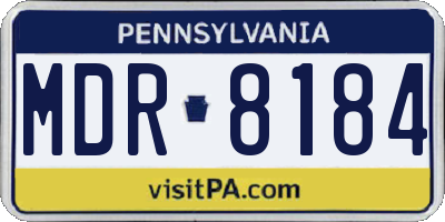 PA license plate MDR8184