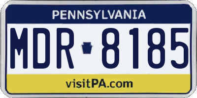 PA license plate MDR8185