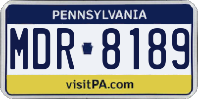 PA license plate MDR8189