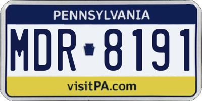 PA license plate MDR8191
