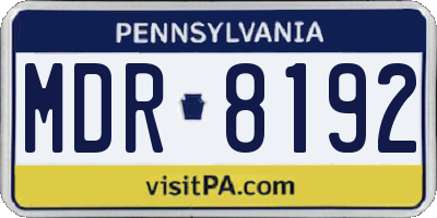 PA license plate MDR8192