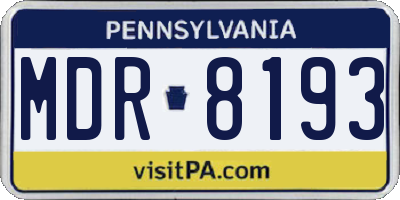 PA license plate MDR8193