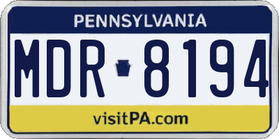 PA license plate MDR8194