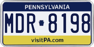 PA license plate MDR8198