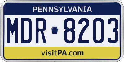 PA license plate MDR8203