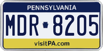 PA license plate MDR8205