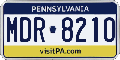 PA license plate MDR8210