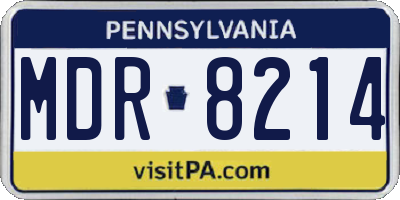 PA license plate MDR8214