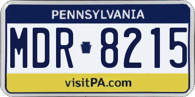 PA license plate MDR8215