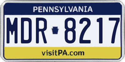 PA license plate MDR8217