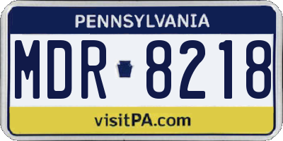 PA license plate MDR8218