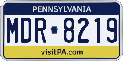 PA license plate MDR8219