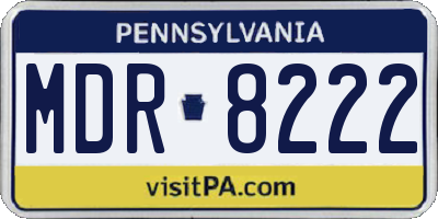 PA license plate MDR8222