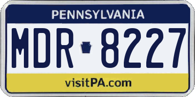 PA license plate MDR8227