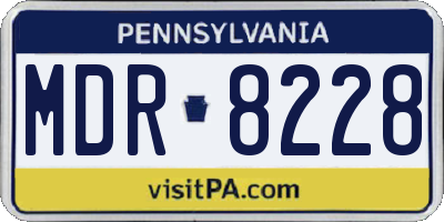 PA license plate MDR8228