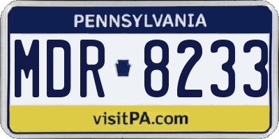 PA license plate MDR8233