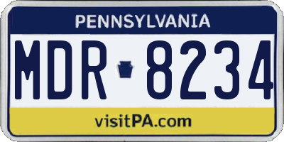 PA license plate MDR8234