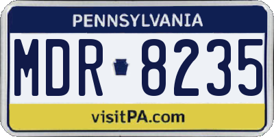 PA license plate MDR8235