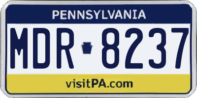 PA license plate MDR8237