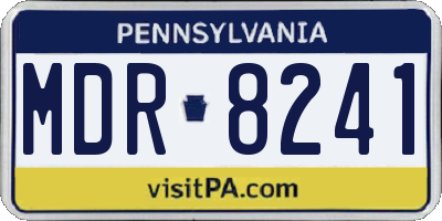 PA license plate MDR8241
