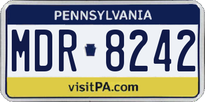 PA license plate MDR8242
