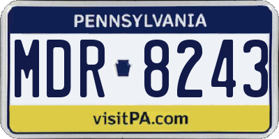 PA license plate MDR8243