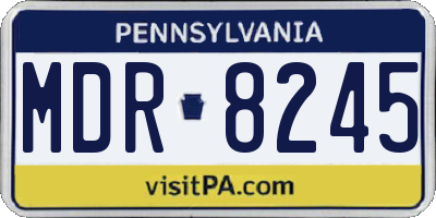 PA license plate MDR8245