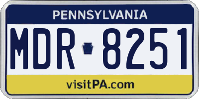 PA license plate MDR8251