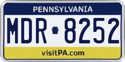PA license plate MDR8252