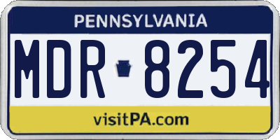 PA license plate MDR8254