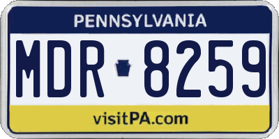 PA license plate MDR8259